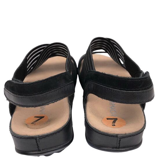 Romika Fidschi 64 Black Leather Mesh Sandals Slingback Strappy Sz 38 US 7 - 7.5 - Picture 4 of 8